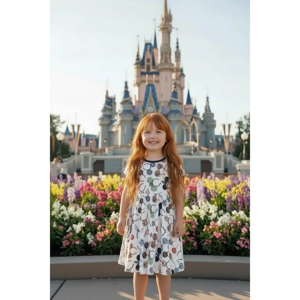 New Bamboo Girls Dress Disney Park Mickey EARS Summer Size 3 3T FULL Twirl Swing